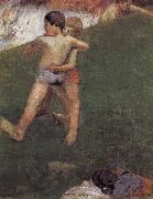 Paul Gauguin Wrestling kids oil painting artist